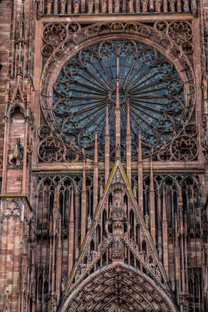 Facade of the Cathedral of Strasbourg, Franceのeditorial素材
