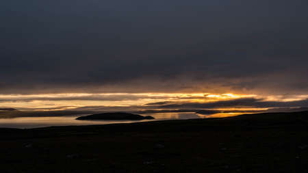 On the way to Gullfoss from Reykjavik in Iceland, a wonderful sunriseの写真素材