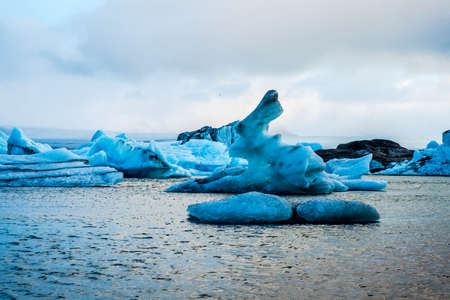 Jokulsarlon, the frozen lagoon in southern Icelandの写真素材