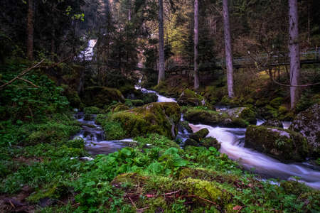 Waterfalls in Triberg in the Black Forest, Germanyの写真素材