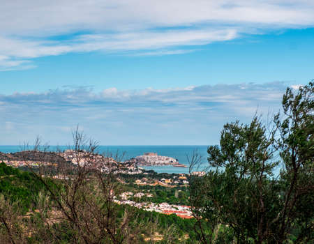 Peniscola from the Sierra de Irta Natural Park in the Spanish Mediterraneanのeditorial素材