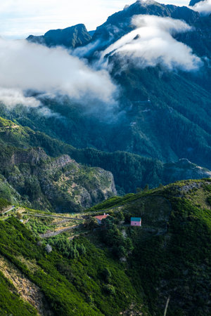 The mountainous center of the island of Madeiraの写真素材