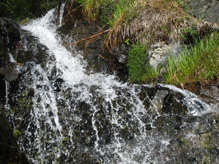 Small Waterfall in countryside, in Pyrenees の写真素材