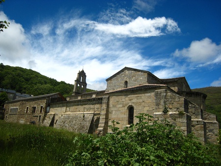 Ancient romanic church in the mountain の写真素材