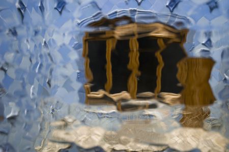 casa batllo (antonio gaudi). architectural abstract made of glass