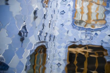 casa batllo (antonio gaudi). architectural abstract made of glassの写真素材