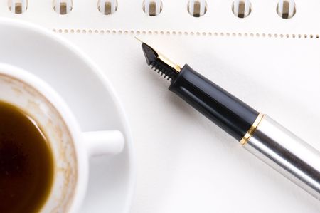 no concept. blank page, empty cup of coffe, penの写真素材