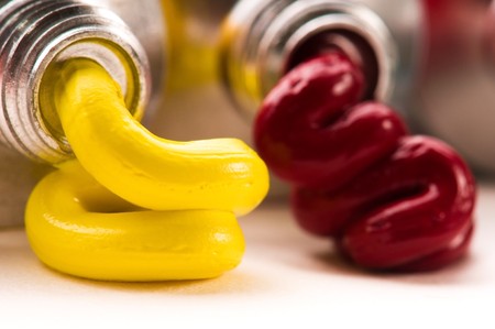 paint tubes の写真素材