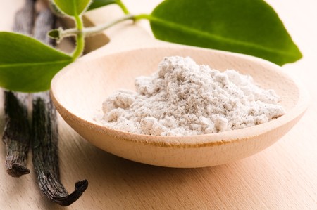 vanilla beans with aromatic sugarの写真素材