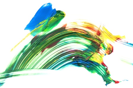 paints on the white paper