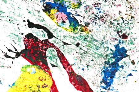 paints on the white paperの写真素材