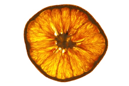 dried orange slices isolated on white background 
