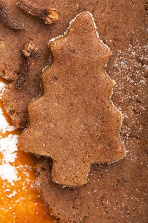 Christmas baking - gingerbreadsの写真素材