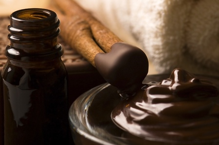 Chocolate spa with cinnamonの写真素材