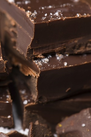 Homemade chocolate with sea saltの写真素材
