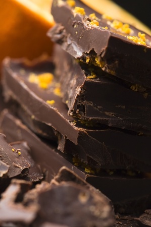 Homemade chocolate with orangeの写真素材