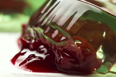 Jelly with jam and sour creamの写真素材