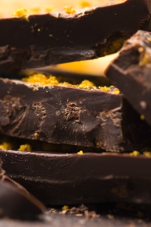 Homemade chocolate with orange