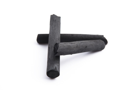 Artist's black charcoal with smudge の写真素材