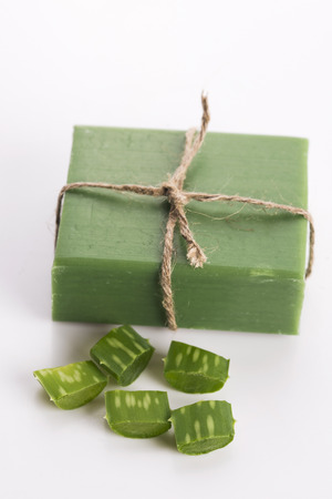 aloe vera soapの写真素材