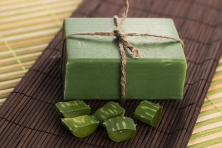 aloe vera soapの写真素材