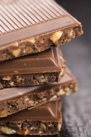 Chocolate with hazelnutsの写真素材