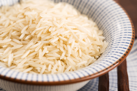 basmati rice in a bowlの写真素材