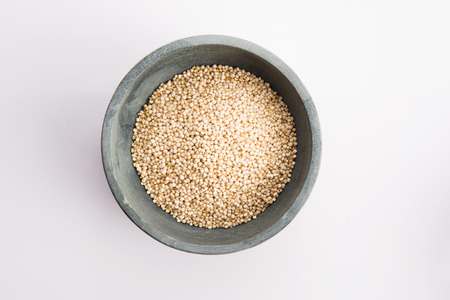 Quinoa grain on white backgroundの写真素材