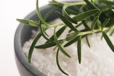 sea salt with rosemaryの写真素材