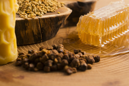 honeycomb, pollen and propolisの写真素材