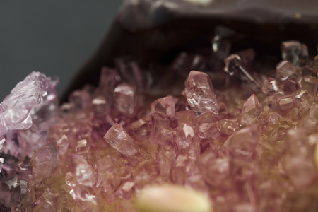 Edible Sugar Crystals on black backgroundの写真素材