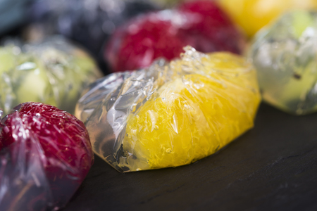 Jelly dessert with fruitsの写真素材