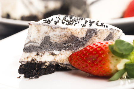 Black sesame cheese cakeの写真素材
