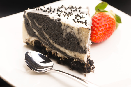 Black sesame cheese cakeの写真素材