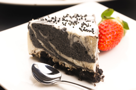 Black sesame cheese cakeの写真素材