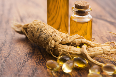 Extract of ginseng rootの写真素材