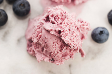 Fruit ice cream with blueberries
