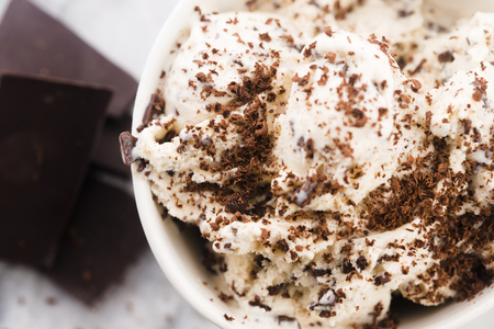 Delicious gelato, stracciatella ice creamの写真素材