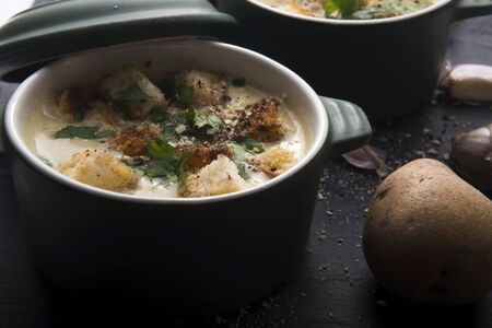 garlic soup with potatoes