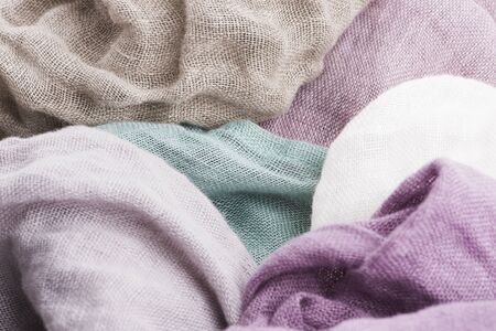 Multicolored textile with violet tones and colorfulの写真素材