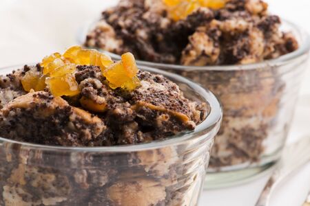 Traditional homemade Polish loaf with poppy seeds prepared for Christmasの写真素材