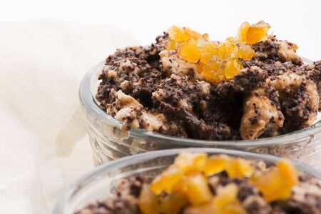 Traditional homemade Polish loaf with poppy seeds prepared for Christmasの写真素材