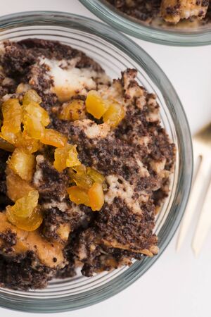 Traditional homemade Polish loaf with poppy seeds prepared for Christmasの写真素材