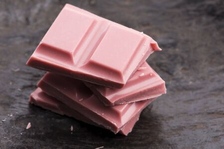 Trendy, New Type Ruby Chocolate Slicedの写真素材