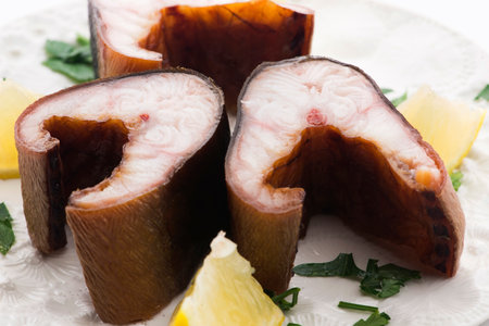 Freh smoked eel as appetizer