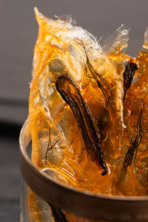 Glass kimchi flavor potato chipsの写真素材