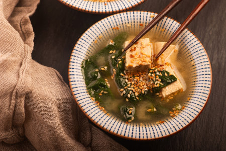 Miso Soup with Tofu and Spinach