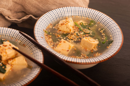 Miso Soup with Tofu and Spinach