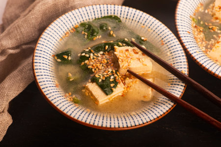 Miso Soup with Tofu and Spinach