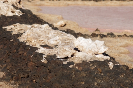 Salinas de los Agujeros salt refinery, Lanzarote, Canary Islandsの写真素材